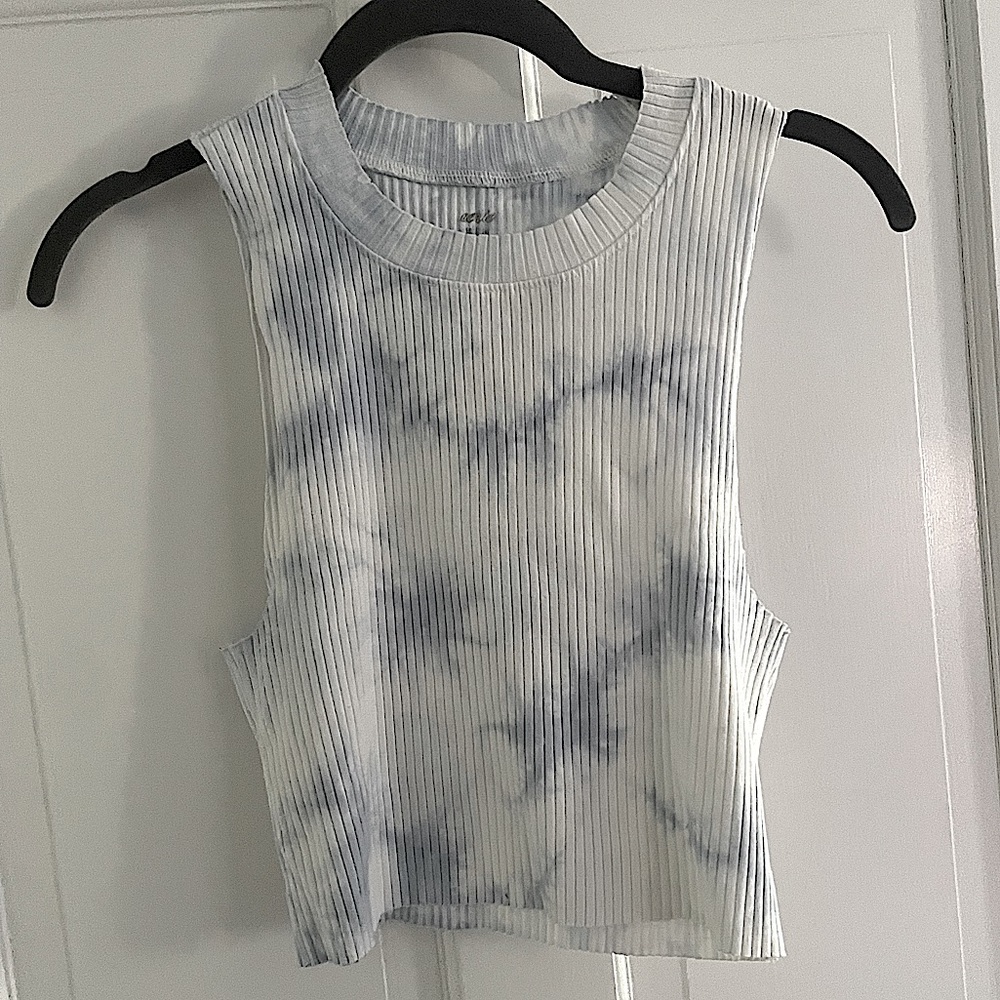 Blue and White Tie Dye Tank